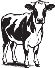 Grazing Gala Iconic Cow Icon Dairy Dazzle Vector Logo Art