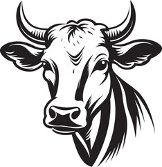 Bovine Beauty Vector Logo Design Meadow Majesty Cow Icon Art
