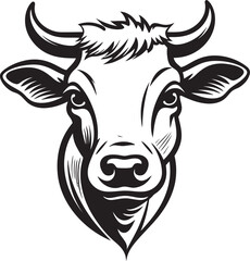 Meadow Majesty Cow Icon Art Hoofed Harmony Logo Vector Icon