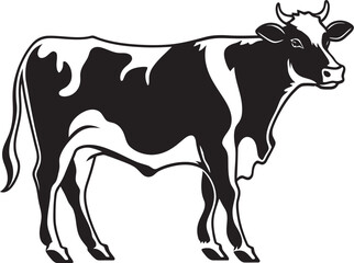 Horned Harmony Vector Logo Icon Dairy Dream Iconic Cow Design