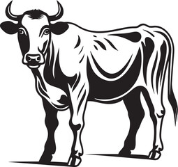 Dairy Dazzle Iconic Logo Icon Grazing Gala Vector Cow Graphic