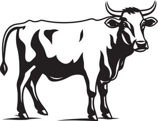 Moo Mirage Cow Icon Design Horned Harmony Logo Icon Design