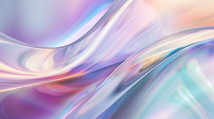 Abstract Iridescent Gradient Background with Flowing Smooth Lines