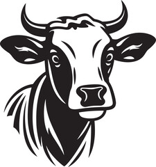Meadow Majesty Icon Design Graphic Hoofed Harmony Cow Vector Graphic