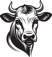 Bovine Emblem Vector Logo Icon Dairy Delight Cow Graphic Design