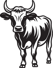 Moo Majesty Iconic Cow Graphic Grazing Glory Logo Icon Design