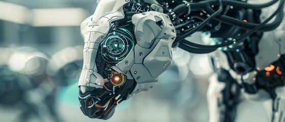 Fototapeta premium A groundbreaking project in the field of bioengineering introduces cyber implants to help animals, blending science and futuristic design