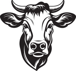 Horned Harmony Logo Icon Design Dairy Dream Cow Vector Icon