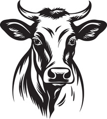 Moo Majesty Iconic Logo Icon Grazing Grace Vector Cow Graphic