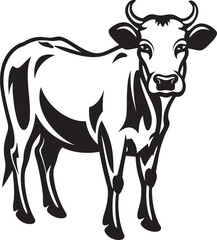 Grazing Gala Logo Icon Graphic Dairy Delight Vector Cow Iconic