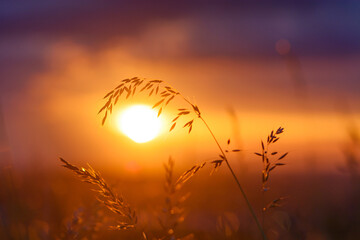 Zachód słońca w Bielsku-Białej - bokeh gradient  