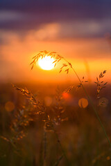 Zachód słońca w Bielsku-Białej - bokeh gradient  