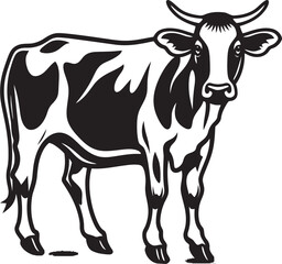 Grazing Gala Iconic Cow Icon Dairy Dream Logo Vector Graphic