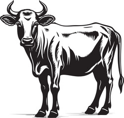 Moo Majesty Iconic Logo Design Pastoral Panache Cow Vector Logo