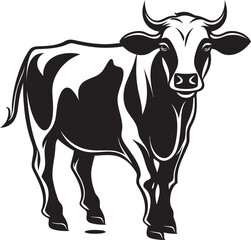 Pastoral Panache Icon Design Graphic Horned Harmony Cow Logo Icon