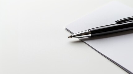 Modern ballpoint pen on white background
