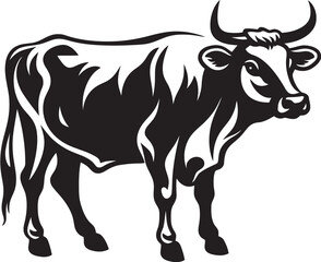 Dairy Delight Cow Vector Icon Horned Harmony Logo Graphic Art