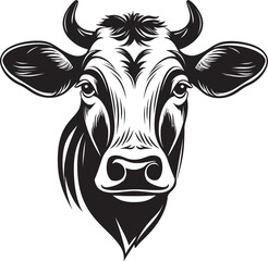 Grazing Gala Cow Iconic Design Meadow Muse Vector Logo Graphic