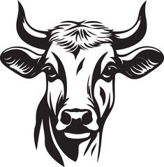 Horned Harmony Logo Graphic Art Bovine Beauty Cow Icon Design