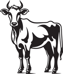 Meadow Majesty Logo Iconic Art Dairy Diva Cow Vector Graphic