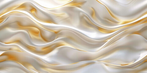 Obraz premium Abstract background with golden and white waves