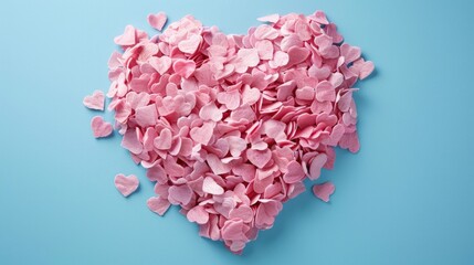 Fototapeta premium Pink heart made with hearts