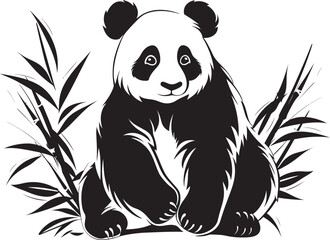 Endearing Panda Logo Icon Cute Panda Graphic Vector