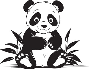 Cute Panda Graphic Vector Adorable Panda Logo Art