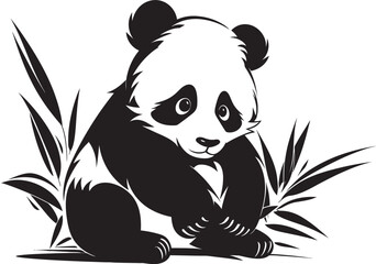Whimsical Panda Logo Art Cheerful Panda Cartoon Vector