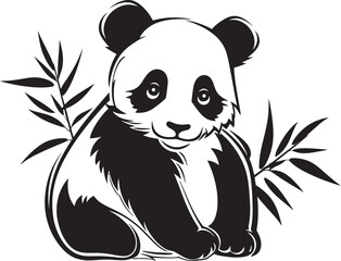 Charming Panda Logo Design Lovable Panda Graphic Icon