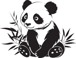 Lovable Panda Graphic Icon Joyful Panda Vector Logo