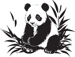 Whimsical Panda Graphic Icon Cheerful Panda Vector Design