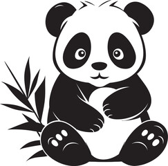 Adorable Panda Cartoon Art Playful Panda Vector Logo