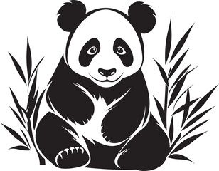 Adorable Panda Vector Logo Cute Panda Cartoon Design