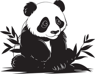 Cheerful Panda Cartoon Graphic Happy Panda Logo Icon