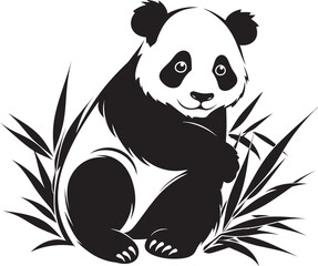 Adorable Panda Cartoon Icon Playful Panda Graphic Logo