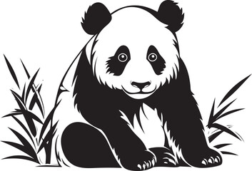 Cheerful Panda Vector Icon Happy Panda Logo Art