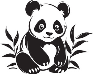 Happy Panda Logo Art Delightful Panda Graphic Vector