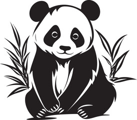 Cute Panda Logo Art Adorable Panda Vector Icon