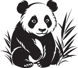 Charming Panda Graphic Vector Lovable Panda Cartoon Design