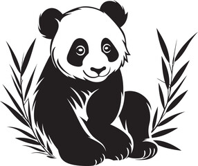 Lovable Panda Cartoon Design Joyful Panda Logo Art
