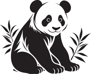 Happy Panda Cartoon Graphic Delightful Panda Logo Icon