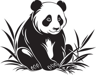 Charming Panda Logo Design Lovable Panda Graphic Icon