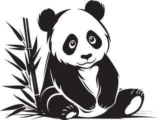 Joyful Panda Vector Logo Whimsical Panda Cartoon Graphic