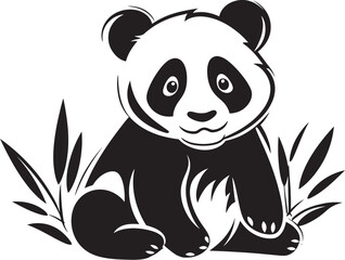 Happy Panda Logo Art Delightful Panda Graphic Vector