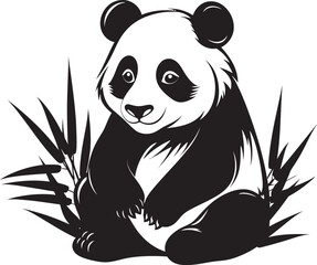Joyful Panda Logo Art Whimsical Panda Graphic Icon