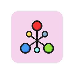 Molecule structure line icon. Atom, bond, model. Chemistry concept. Can be used for topics like science, chemical compound, research.