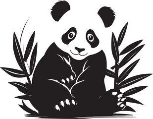 Charming Panda Cartoon Graphic Lovable Panda Vector Icon