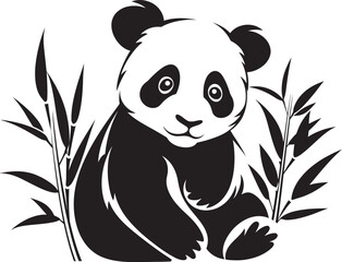Sweet Panda Vector Logo Charming Panda Cartoon Graphic