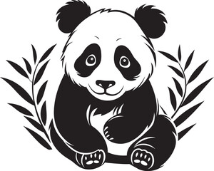 Playful Panda Vector Art Sweet Panda Logo Icon